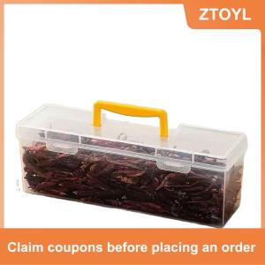 【ZTOYL】 Tái Sử Dụng 6 Ngăn Chống Ẩm Gia Vị Lưu Trữ Container Kín Nhựa Thực Phẩm Lưu Trữ Box Với Xử Lý Nhà Bếp Tổ Chức