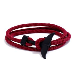 CUNXIN Personality Fashion Whale Tail Trendy Ocean Series Birthday Gift Couple Korean Style Hand Strap Fashion Jewelry Braided Rope Bracelet Men Bracelet