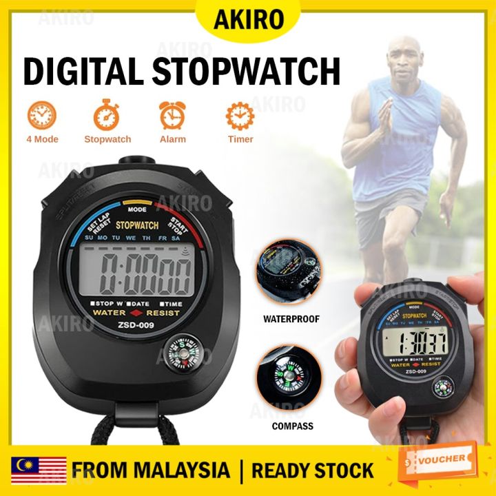 AKIRO MALAYSIA Waterproof Sport Stopwatch Digital Stopwatch Compass ...