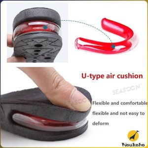 N.K. 6cm Height Increase Insoles 3-layer Air Cushion Heel Insert Lift Shoes Insole for Men and Women