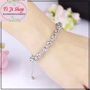 VÒNG TAY LẮC TAY NỮ TRÁI CHÂU INOX CỰC - đẹp không đen