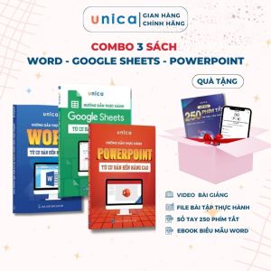 Combo 3 Sách Word - Google Sheets - PowerPoint Unica Thành Thạo Tin Học Văn Phòng Kèm Video Bài Giảng