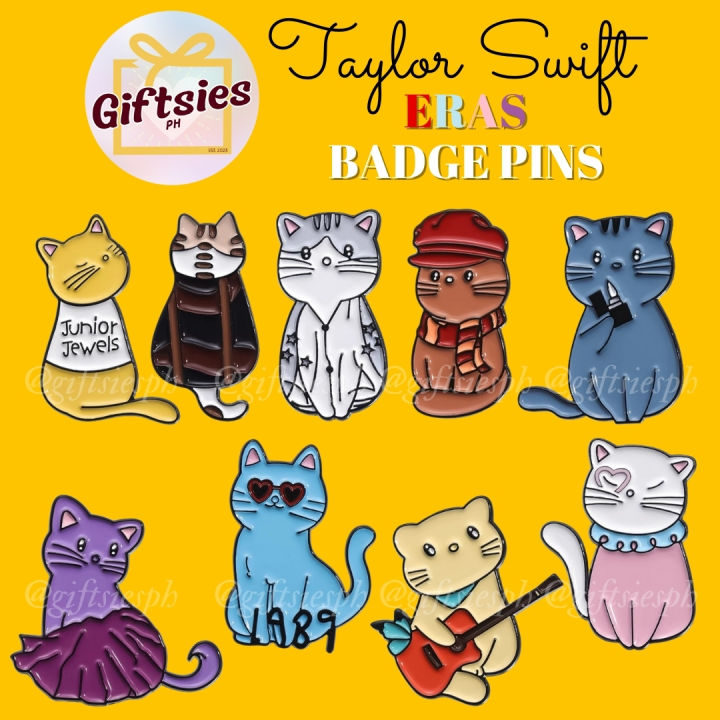 Taylor Swift Eras inspired CAT enamel badge pin w/ FREE STICKERS TS ...