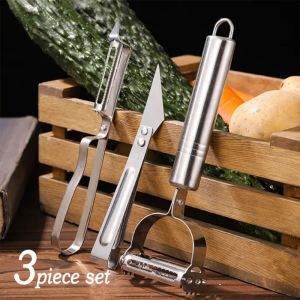 3Pcs/Set Stainless Steel Potato Cucumber Carrot Grater Julienne Vegetable Fruit Peeler