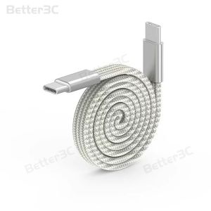 Dual Type C Automatic Storage Magnetic Data Cable 100W Super Fast Charging Cable Aluminum Alloy Shell Braid Flat Cord For Phone/Tablet