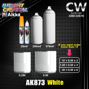 2K Paint  AIKKA AK873 White  BRIGHT CRYSTAL SERIES Colour Car Motor Paint DIY Aerosol Spray Cat Bancuh Kereta Putih