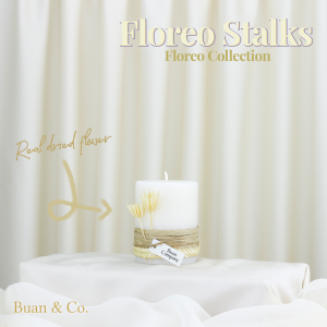 Julien FLOREO STALKS with Real Star Anise Flower  Scented Candle (Buan & co.) WHITE/STAR ANISE SIZES. Light Wood aesthetic