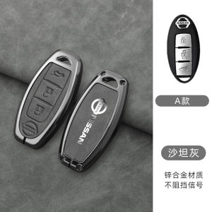 เคส Kunci Remote Mobil อัจฉริยะเป็นหนังแท้โลหะผสมสังกะสีเคสสำหรับ Nissan Xtrail Almera March Micra Livina Juke โน้ตลูกเต๋า Kicks Terra Tiida อุปกรณ์ป้องกัน