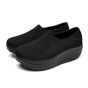 [Free Shipping] New Slip-On Shoes Thick-Soled Casual WomenS Shoes Breathable Lightweight Comfortable Walking Shoes Rocking Shoes For Women