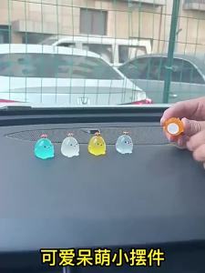 ACEKOGO 6PCS Cute Luminous Crown Chicks Car Decorative Ornaments Cartoon Cute Car Dashboard DecorationResin Chicken Modeling Car Accessories