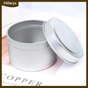 [Hillarys] ขวดโหลใส่เทียนทรงกลมขนาด4ออนซ์กระป๋องอลูมิเนียมพร้อมฝาปิดภาชนะจัดเก็บตัวอย่างเครื่องสำอางแบบทำมือ