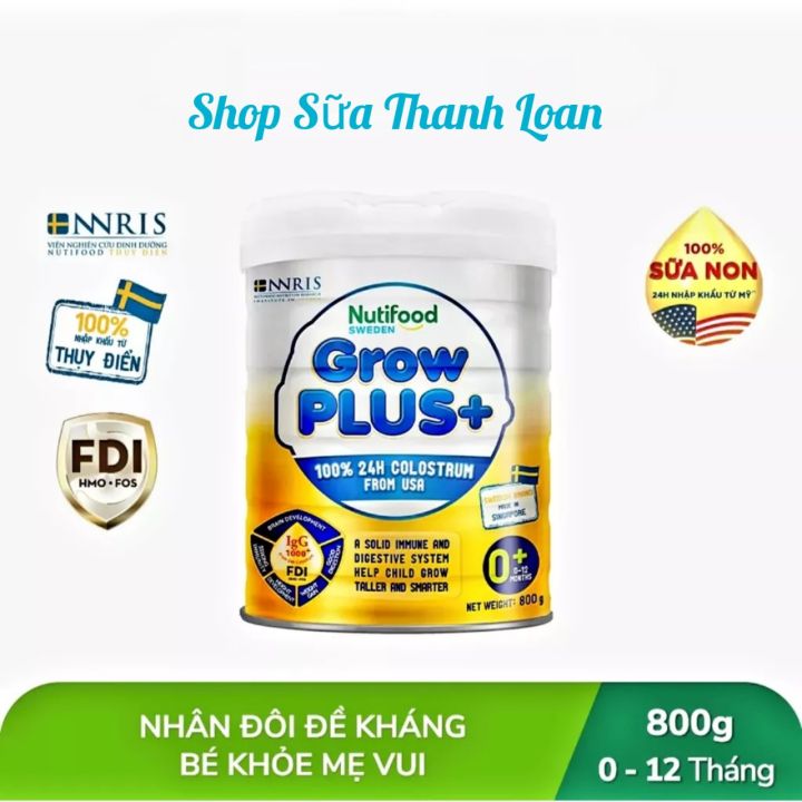 (HSD T1-2027) Sữa Non Vàng Nutifood GrowPLUS+ Số 0+/ 1+/ 2+ Lon 800g.