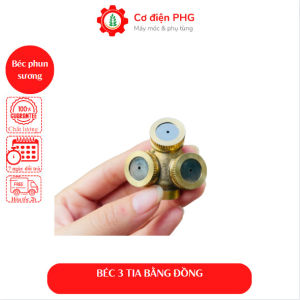 Béc phun sương đồng 3 mắt xịt thuốc trừ sâu tưới nước cho cây trồng cao cấp