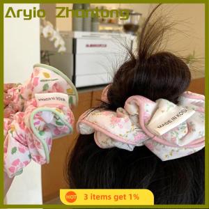 Aryio Korean Fashion Floral Scrunchies Women Girls Elastic Hair Rubber Band Accessories Tie Hair Ring Rope Headdress Headwear