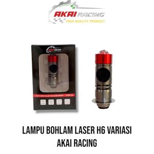 Bohlam Depan Laser H6 Akai Racing + Kipas Bohlam Laser LED H6 Putih-Kuning AC/DC Universal Bebek & Matic