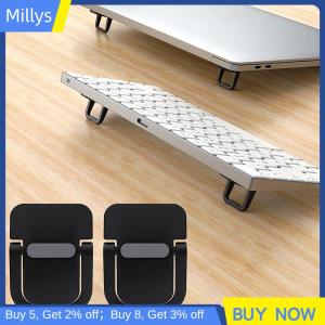 Millys 1 cặp chân di động mini cho Pro Huawei Xiaomi máy tính xách tay nhôm cơ sở hỗ trợ công cụ máy tính xách tay đứng tản nhiệt cho người giữ bàn phím