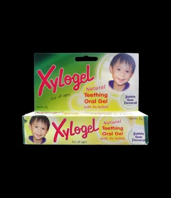 Authentic XYLOGEL NATURAL ORAL TEETHING GEL 25 grams bubblegum flavor