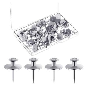 30Pcs I Shape Metal Push Pin Flat Head Pushpins for Display Picture Note Memos Poster Cork Board Pins Decorative Tacks