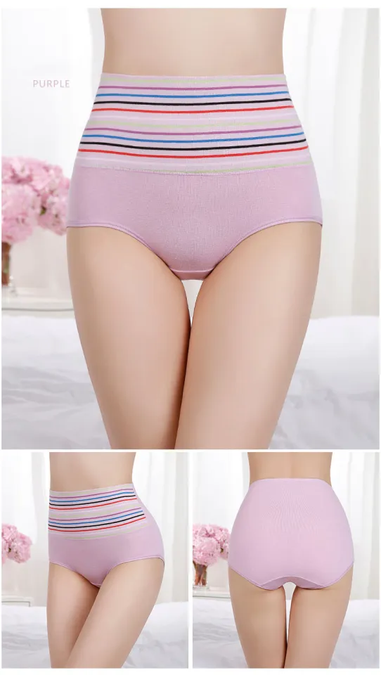 INTIMA 5PCS High Waist Panties for Middle-aged and Elderly Women Tummy Control  Hips Lift Briefs M-XL Mom Underwear High Elastic Antibacterial Crotch Panty