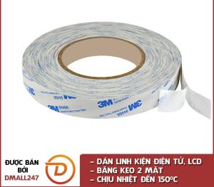 Băng keo 2 mặt chịu nhiệt dán linh kiện điện tử 3M khổ 10mm x 50m 9448A-10- Dmall247 siêu dính chịu nhiệt cao