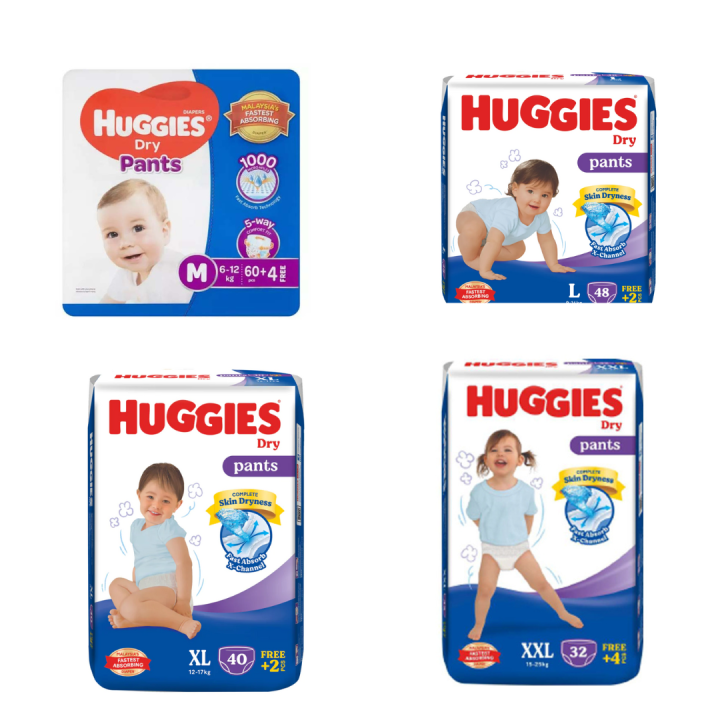 Huggies Dry Pants Baby Diaper XXL (15-25) kg 32 pcs – kidzbd.com