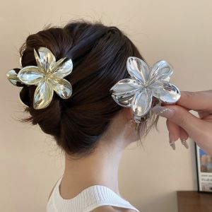 YHDFX ชุดคลุมศีรษะชายหาด กิ๊บติดผมรูปดอกไม้ไข่ อุปกรณ์เสริมผม สีทองเงิน กิ๊บผมเอมิเจย์ เอมิเจย์ดอกไม้ คว้าคลิปหนีบ กิ๊บติดผมรูปดาว ฤดูร้อนฤดูร้อนฤดูร้อน