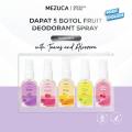 Dapat 5 Deodoran Spray Mezuca Deodorant Tawas dan Aloevera dengan Aroma Buah Segar BPOM Original. 