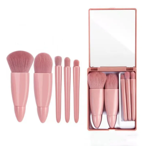 COD | 5PCS Makeup Brush Set with Built-in Mirror Soft Fluffy for Cosmetics Foundation Powder Eyeshadow Beauty Makeup Tool