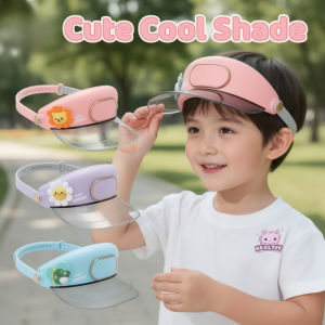Kids Sun Visor Hat USB Fan UV Protection Breathable Open Top Outdoor Summer Cartoon Cap