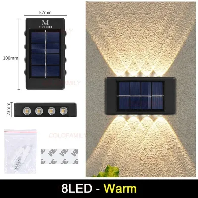 Keranixy LED ไฟโซล่าเซลล์ โคมไฟติดผนัง พลังงานแสงอาทิตย์ Solar light สำหรับกลางแจ้ง โคมไฟติดผนังภายนอก
