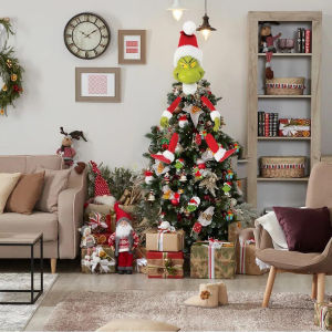 Vktech Xmas Party Decorations 5PCS Grinch Character Arm Leg Head Ornaments Holder for Christmas Tree