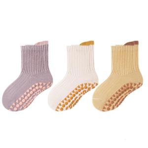 3 Pairs Baby Ankle Socks High Elastic Grip Socks Toddlers Grippy Socks Spring Cotton Socks with Anti Skid Soles for Baby