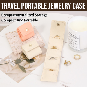 Jewelry Organizer Roll Up Bag Travel Portable Jewelry Case Earring Display Pouch Storage Bag For Necklace Bracelet Ring