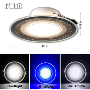 STARLIGHT LAMPU DOWNLIGHT LED 3 WARNA 6WATT/ KUNING BIRU UNGU / PUTIH KUNING WARMWHITE /Ambient Light/LAMPU PLAFON 10 CM