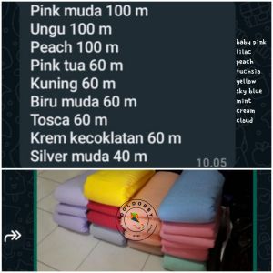 Kain Dobi Polos PreOrder untuk Pesanan Motif Seragaman atau Ukuran Custom Minimal 40 M Tiap Warna