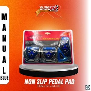 Euro Sport R Non-Slip MT & AT Pedal Pads Accelerate Clutch Brake Pedals Set 3PCS & 2PCS for Automatic & Manual Transmission Car Universal Titanium Alloy