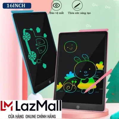 ( SALE NỬA GIÁ ) LazMall Bảng Viết Tự Xóa 16 Inch Đa Sắc Màn Hình LCD Thông Minh Bảng Viết Vẽ Tự Xóa Bảng Tự Xóa Đa Sắc Bảng ĐIện Tử Tự Xóa Sạc Pin Cao Cấp