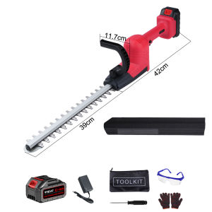 อัพเกรดใหม่ เครื่องตัดแต่งพุ่ม เครื่องตัดแต่งกิ่ง แบตเตอรี่ลิเธียม 21V แบตเตอรี่คู่ สามารถใช้เป็นเวลา 4 ชั่วโมงได้ มอเตอร์ไร้แปรง 51CMใบมีดเหล็กแมงกานีสคู่(การตัดระนาบ/หน้าเอียง/แบบกลม/รูปทรงบอล)เครื่องตัดหญ้าไฟฟ้า เครื่องแต่งกิ่งไม้ ไร้สาย