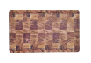 Butcher Block (End Grain) with Rubber Feet Genuine Mahogany Wood 1.5" x 11" x 18"