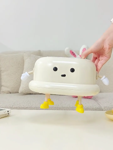 Creative Napkin Dispenser Spring Structure Tissue Box Cover Elegant Napkin Organizer Paper Towel Storage Container