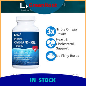 in  stock [Exp:08-27] LAC Primax Omega Fish Oil + CoQ-10 60s  2 in 1 EPA DHA Blood Pressure Cholesterol Enteric Coated 01404570
