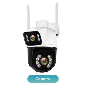 Hamrol Kamera Pelacakan Otomatis Dual Lensa 8MP 4K WiFi Tahan Air IP66 dengan Deteksi Gerak dan Visi Malam Dual Light
