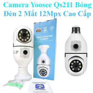 Camera Yoosee Qs211 Bóng Đèn 2 Mắt 10Mpx Xem 2 Khung Hình Hình Ảnh Sắc Nét Quay Đêm Có Màu