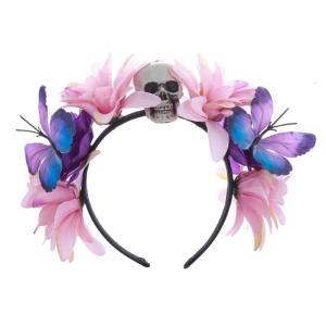 Halloween đầu lâu hoa headbands hoa bướm dây buộc tóc Gothic trang trí tóc headpieces tiệc hóa trang Essential