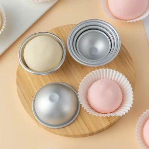 8cm Cake Pastry Mould Half Round Daifuku Dessert PanTin Baking Mochi Mold 3D Aluminum Snowbal Kitchen Tool
