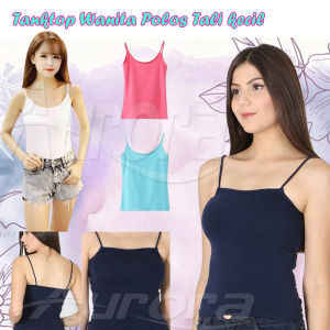 Tanktop Wanita warna Polos TALI KECIL SOFT SPANDEX Singlet Kaos Dalam Cewek-Aurora Store(COD)