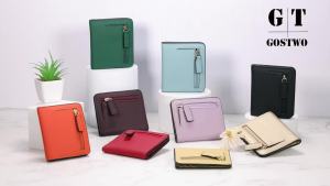 Gostwo  กระเป๋าสตางค์ขนาดเล็กสำหรับผู้หญิง  ที่ใส่บัตรเครดิตแบบพับสองทบบางเฉียบ  ขนาดกะทัดรัด  RFID  กระเป๋าเงิน Shield Cash  กระเป๋าสตางค์หนังบางมีซิป  กระเป๋าสตางค์ขนาดเล็กเป็นของขวัญ  เหมาะสำหรับการเดินทางของสาวๆ  พร้อมช่องใส่บัตรประจำตัว