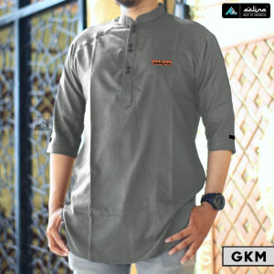 Baju Koko Pria Dewasa Kurta Pakistan Azlina Katun Madinah Lengan 3/4