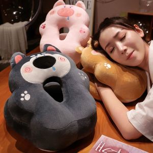 ONFIN สองด้าน หมอนอุ่นมือ นุ่มมาก ผ้าไหมนุ่มและเย็น หมอนนอนสำหรับสุนัขในสำนักงาน สร้างสรรค์ จับมือ หมอนตุ๊กตาหมู ของขวัญสำหรับผู้หญิง