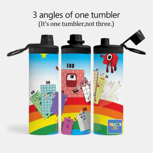 Numberblocks Insulated Water Bottles Stainless Steel Wide Mouth Spout Lid 600ml Leakproof Double Wall Vacuum Insulated Sports Bottle Lightweight
